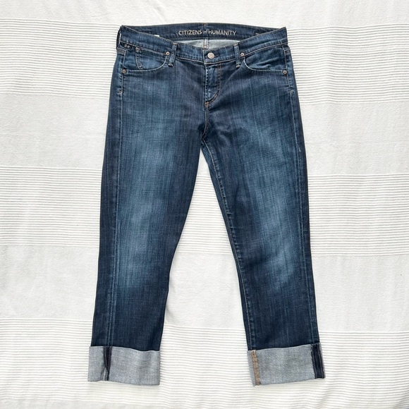 Citizens of Humanity Dani Crop Straight Leg Jean in Dark Wash - Picture 5 of 14